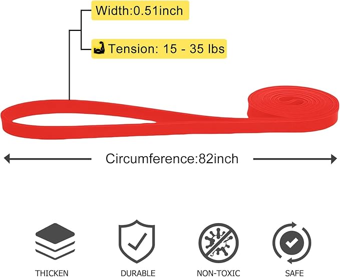 12-Pack Resistance Bands Set - Pull Up Assist, Strength Training & Physical Therapy for Home Gym | Exercise Loop Bands for Men & Women