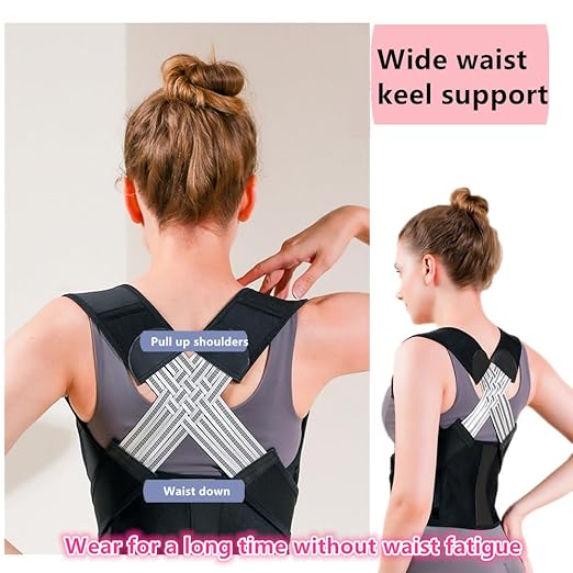 Back Brace for Women and Men,Shoulder Straightener,Back straightener,Adjustable Posture Corrector Suitable for Upper and Lower Back Pain Relief-Scoliosis,Hunchback,Spine Corrector(Size XL)