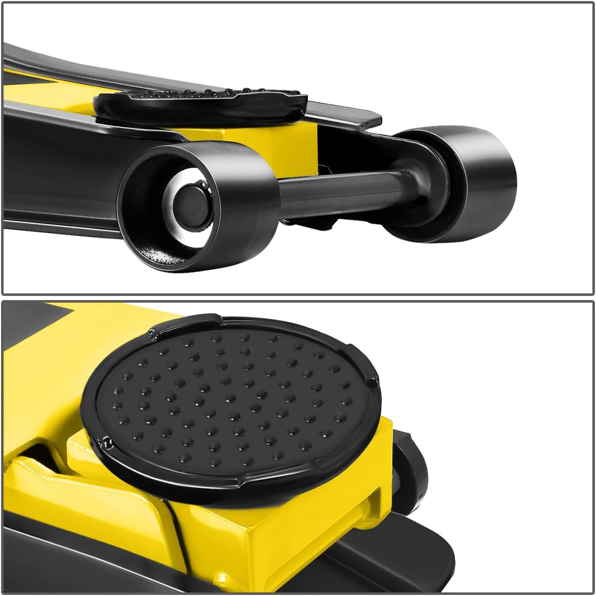DNA MOTORING Low Profile Hydraulic Trolley Service/Floor Jack, 4 Ton (8000 lbs) Capacity, Lifting Range 4.5"-20", Yellow, TOOLS-00307-YL