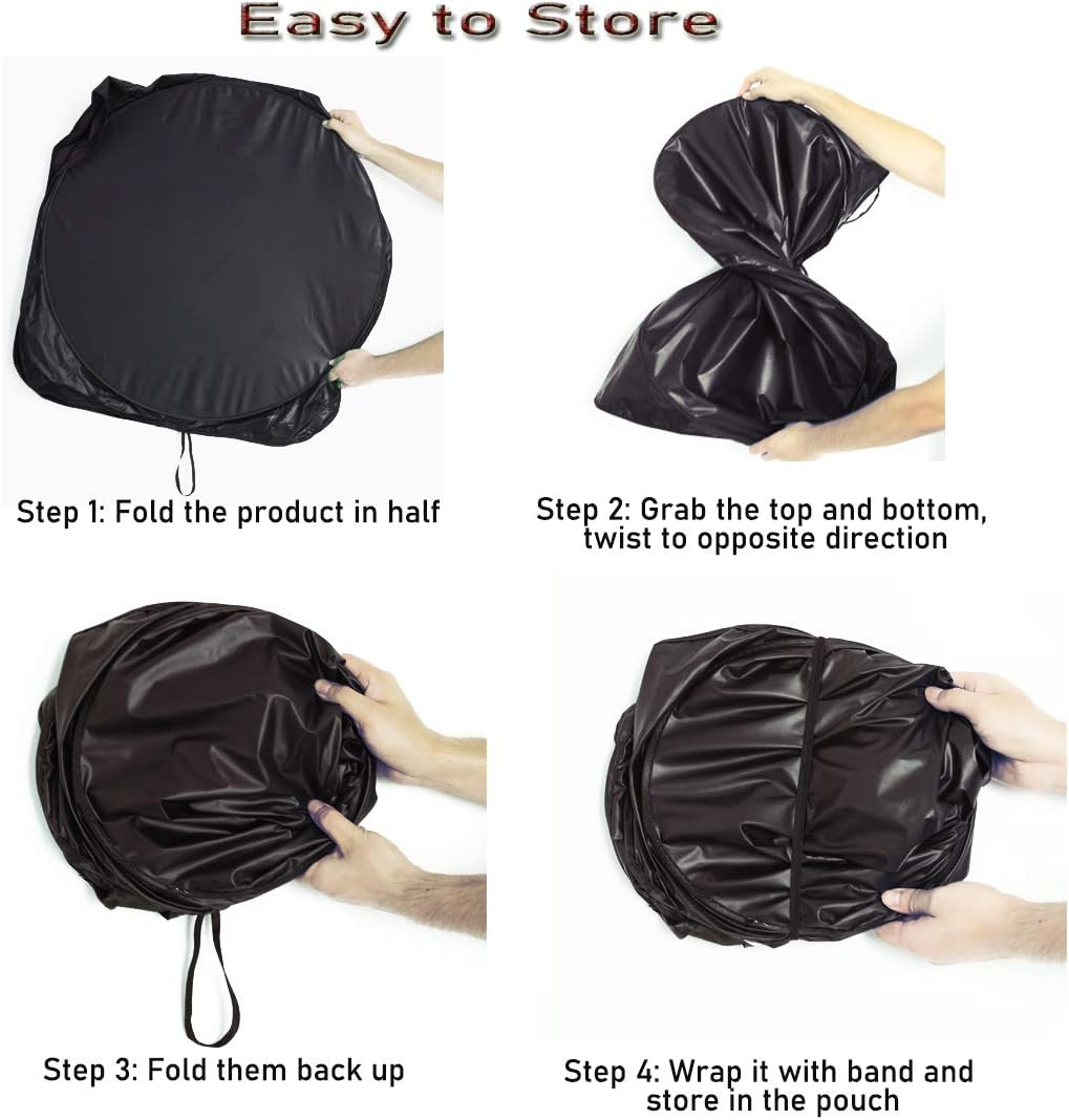 Gven Windshield Shade, Car Sun Shade for Front Windshield Sun Visor Protector Blocks UV Rays Foldable 210T Keep Your Vehicle Cool