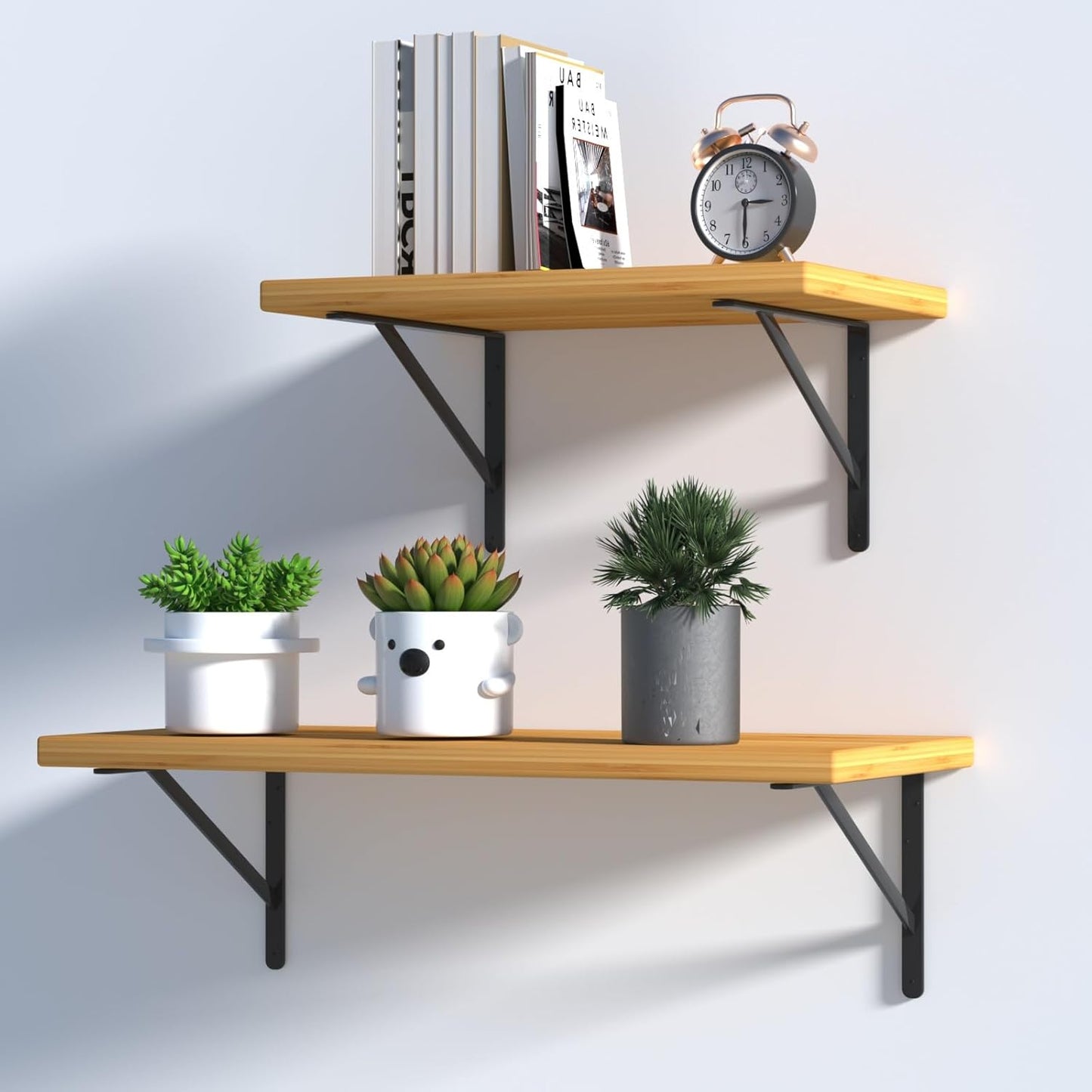 4 Pack L18 x H 12" Black Heavy Duty Shelf Brackets with Screws Metal Shelf Brackets Shelf Support Angle Brackets for Shelves L Brackets Heavy Duty Floating Shelf