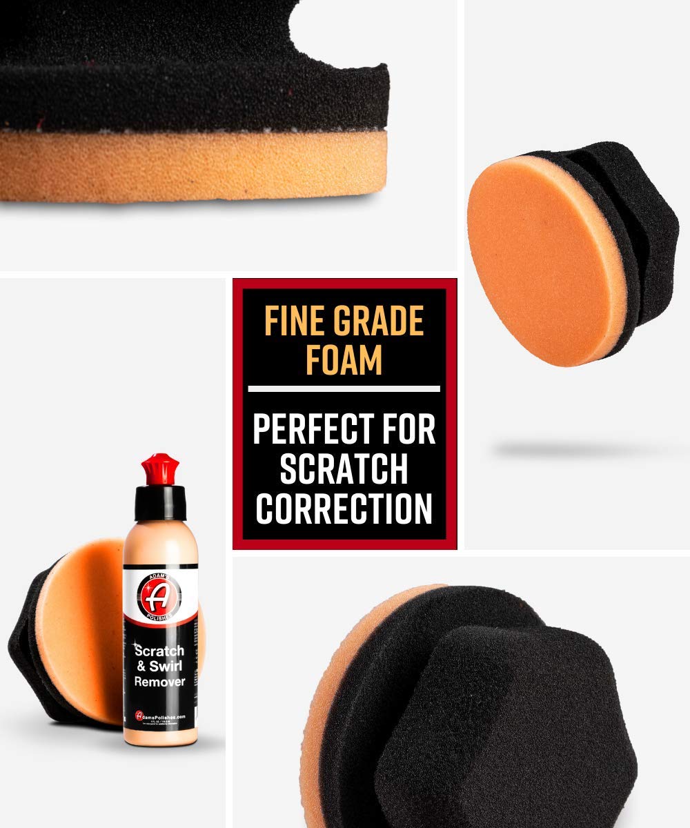 Adam's Polishes Car Scratch & Swirl Remover Hand Correction System | Remove & Restore Paint Transfer, Minor Imperfections, & Oxidation | Paired with Orange Compound Correction Pad Applicator (4oz)