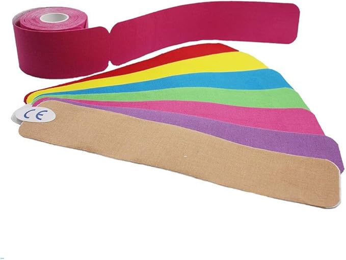 PreCut Kinesiology Tape Sport Pro (20 Pre Cut 10 Inch Strips per Roll) Athletic Recovery Muscle Support Physio Therapeutic Aid (Light Blue) (Single Roll)