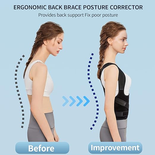 Posture Corrector for Women and Men - Adjustable Back Brace & Straightener: Ideal for Scoliosis, Hunchback Correction, Back Pain Relief, Spine Correction, Back Support, and Posture Training