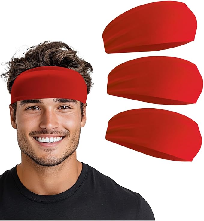 Headband for Men & Women, Sweat Wicking Sports Sweatband Headbands, Workout Running Training Yoga Basketball Hairband