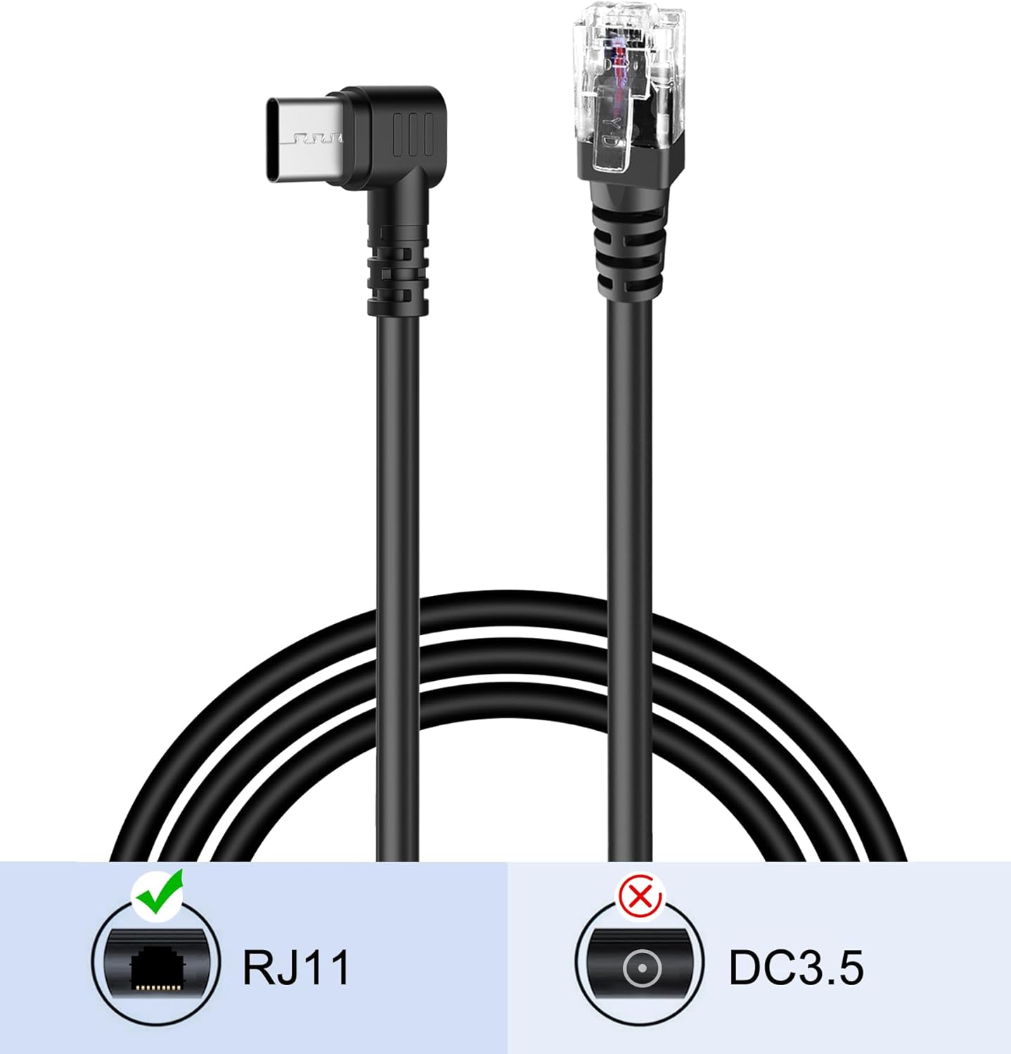 Radar Detector Cable, Type C to RJ11 Plug Cable,for Escort Radenso XP Uniden Beltronics Cobr Whistler Radar Detector,Replacement Power Cable for Radar Detectors