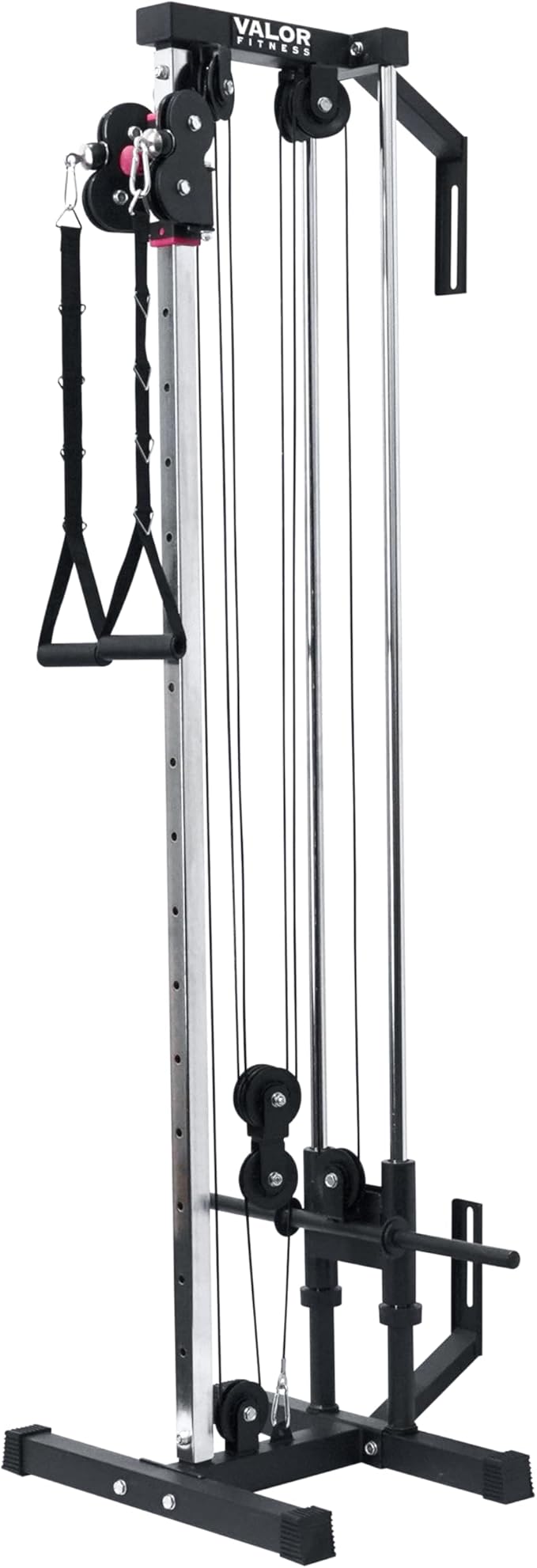 Valor Fitness BD-62 Wall Mounted Cable Machine with Adjustable Dual Pulley System Functional Home Gym Workout Equipment