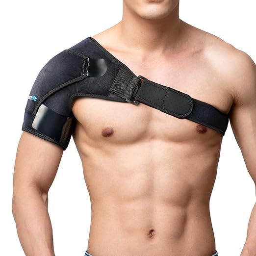 Recovery Shoulder Brace and Arm Sling for Men & Women, Shoulder Compression for Injury Relief and Adjustable Comfort, Right/Left