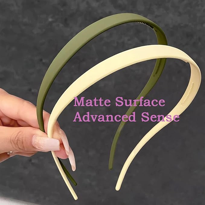 6 Pack Flex No Pressure Headbands for Women - Designed for Eyewear, Matte Finish, Comfortable Plastic With Teeth