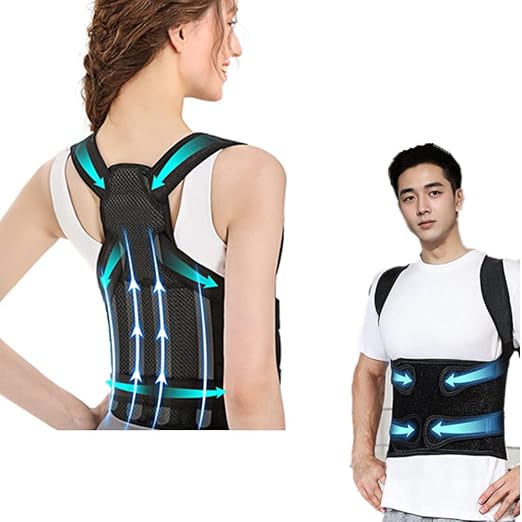 Back Brace for Women and Men,Shoulder Straightener,Back straightener,Adjustable Posture Corrector Suitable for Upper and Lower Back Pain Relief-Scoliosis,Hunchback,Spine Corrector（Black，S）