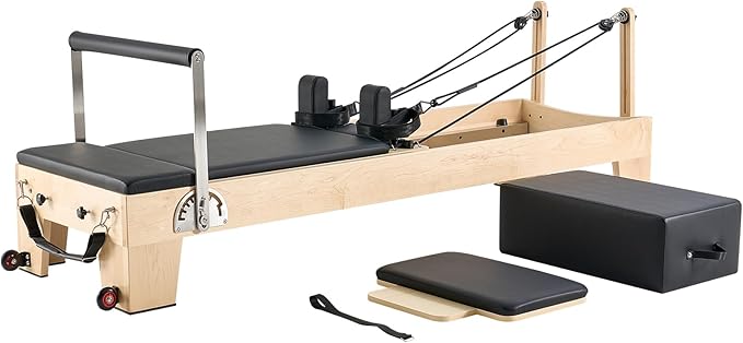 VEVOR Pilates Reformer Machine, Pilates Workout Equipment for Home Gym Studio Use, Pilates Bed with Dual Resistance- Spring & Cord, Reformer Set, Up to 400 LBS