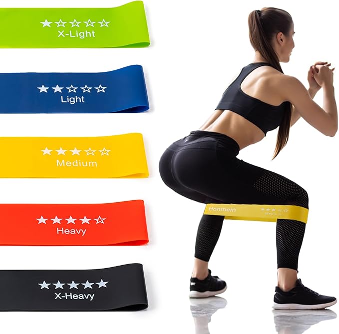 Resistance Bands for Working Out, Exercise Bands with 5 Resistance Levels Fit for Home Fitness, Strength Training, Natural Latex Resistance Band Include Instruction Guide and Carry Bag