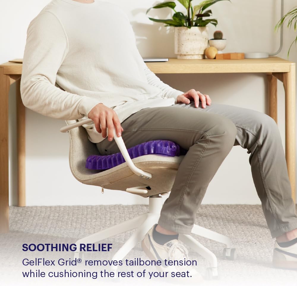 Purple Royal Seat Cushion - Seat Cushion for The Car Or Office Chair - Temperature Neutral Grid