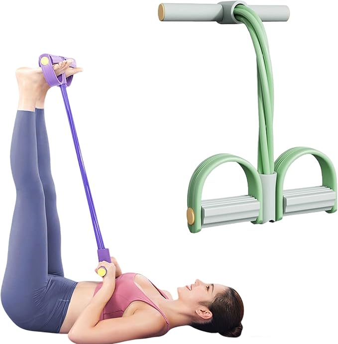 2025 Upgrade Multifunction Tension Rope or Exercise Sit Up Exercise Equipment,Pedal Ankle Puller,Bands-6 Tube Pedal Ankle Puller for Women Men