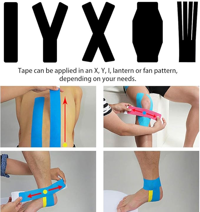 3 Pack Kinesiology Tape, Water Resistant Muscle Support Adhesive Sport Tape for Pain Relief, Latex Free Cotton Elastic Athletic Tape for Joints, Knee, Ankle, Shoulder, Wrist - Tan 3in 5.5yd