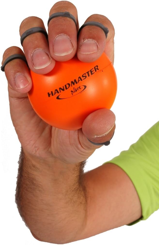 Physical Therapy Hand Exerciser - Forearm Exerciser with Stress Relief Ball - Hand Therapy Balls for Exercise, Training - Finger Exerciser & Strengthener - Firm Tension, Orange
