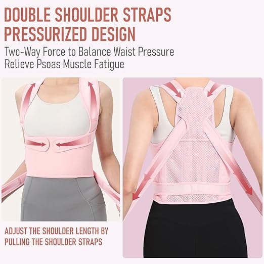 Premium Adjustable Back Brace Posture Corrector for Women and Men - Effective Straightener for Scoliosis, Hunchback Correction, Lower Back Pain Relief, Spine Alignment, and Posture Training(Medium)