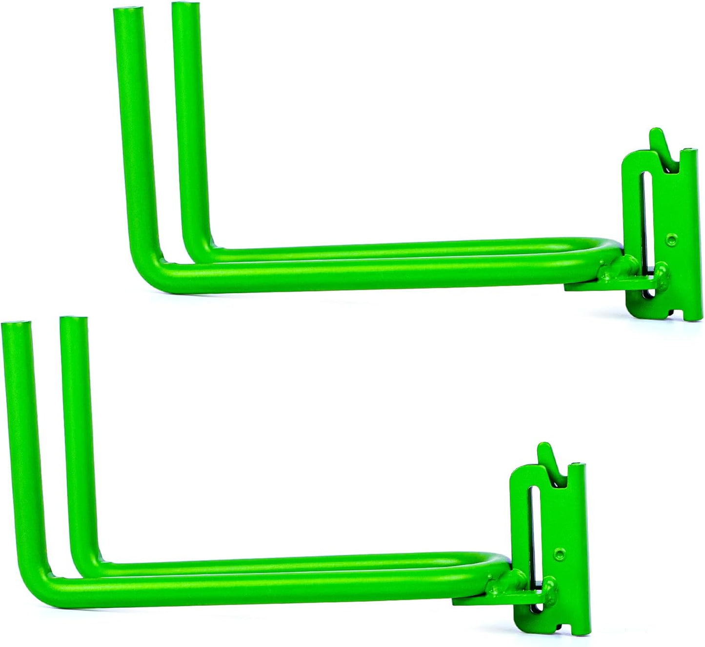 2-Pack E-Track Heavy Duty Shovel/Tool Hanger, E Track Hooks for Tools, Rakes, Spades in Trailers, Trucks, Workshop and Warehouse with E-Tracks, E Track Accessories Tool Holder (Green)