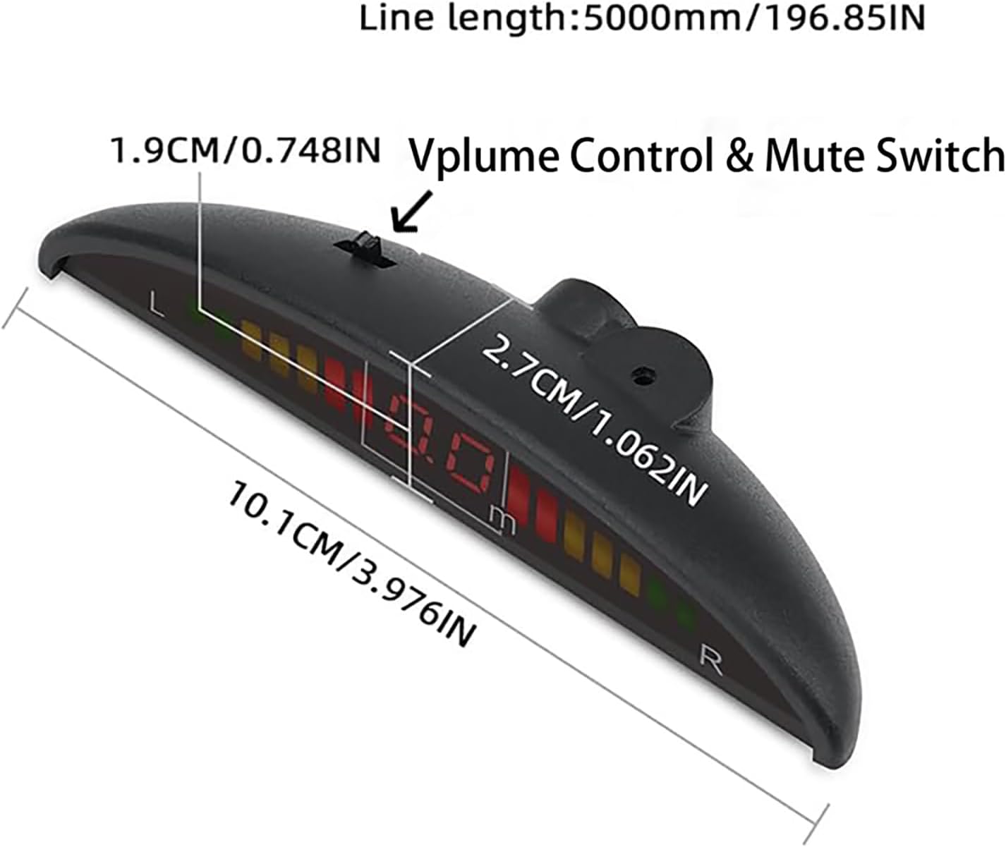 Car Reverse Backup Parking Sensor Radar Systemkit The LED Display with 3 Colors can Both Shows Distance Data and warn You with beep Sound Adjustable Volume Compact and Easy to Install(Red)
