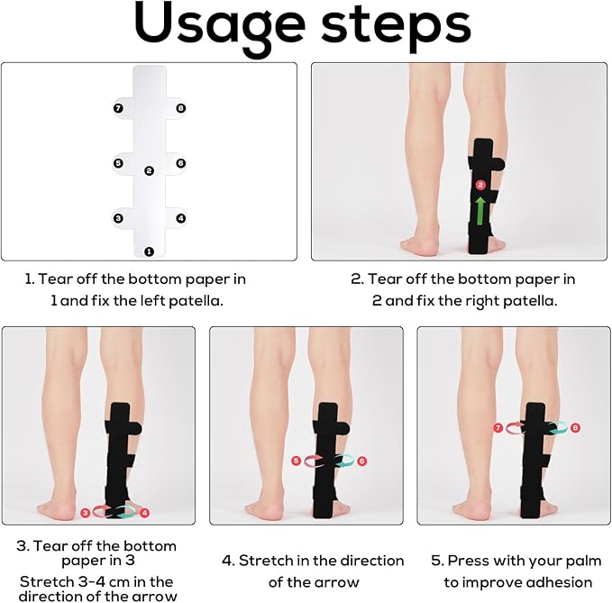 30 Pcs Tape for Achilles Tendon, Waterproof Adhesive Precut Achilles Tendon Ankle Athletic Tape Latex Free for Achilles Tendon Muscle Support (Black)