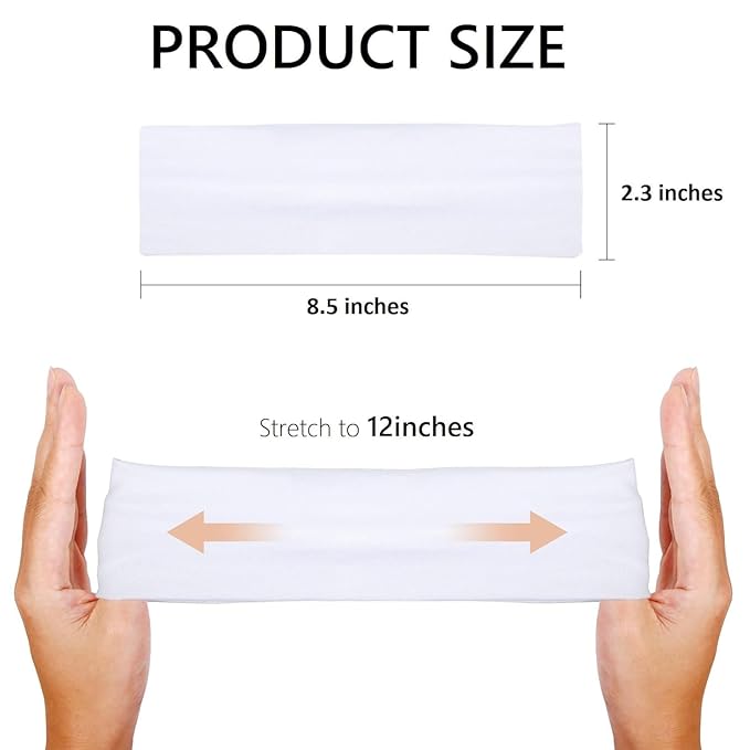 Pink Headbands for Women 16 Pack Elastic Hair Bands for Women' Hair Non Slip Soft Cloth Fabric Trendy Head Bands, White & Pink