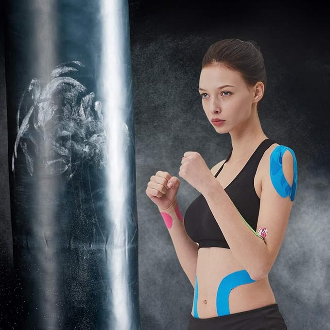 AUPCON Kinesiology Tape Elastic Tape Hypoallergenic Breathable Cotton Sports Muscle Tape Adhesive Tapes for Medical Purposes