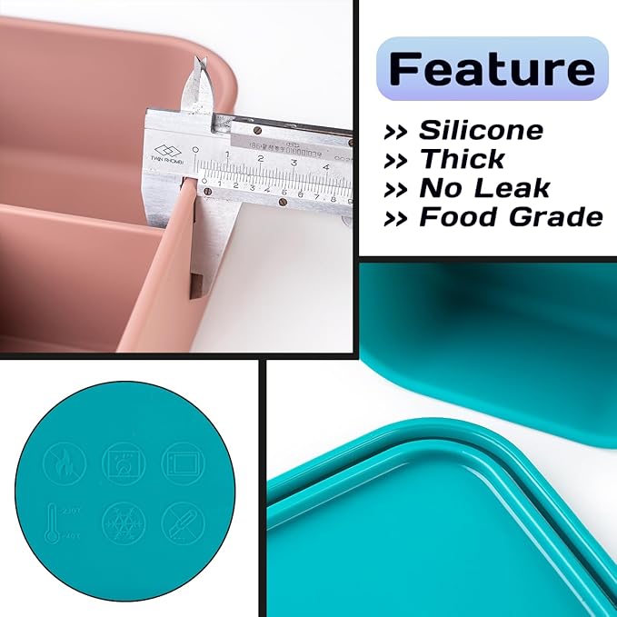 Custom Bento Box Personalized Silicone Lunch Box Engraved Name Logo,Even Your Image - Lunch Containers with 3 Compartment for Work Travel Meals Microwave Freezer Dishwasher Safe