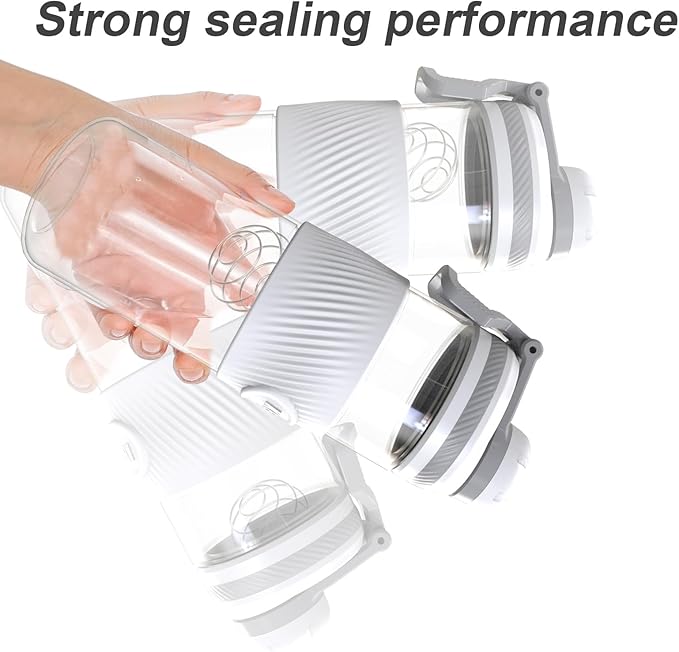 Shaker Bottle for Protein Mixes-protein shaker bottle- for super creamy fitness protein shakes,shaker cups for protein shakes 650ml/23oz - Durable, leak-proof(White)