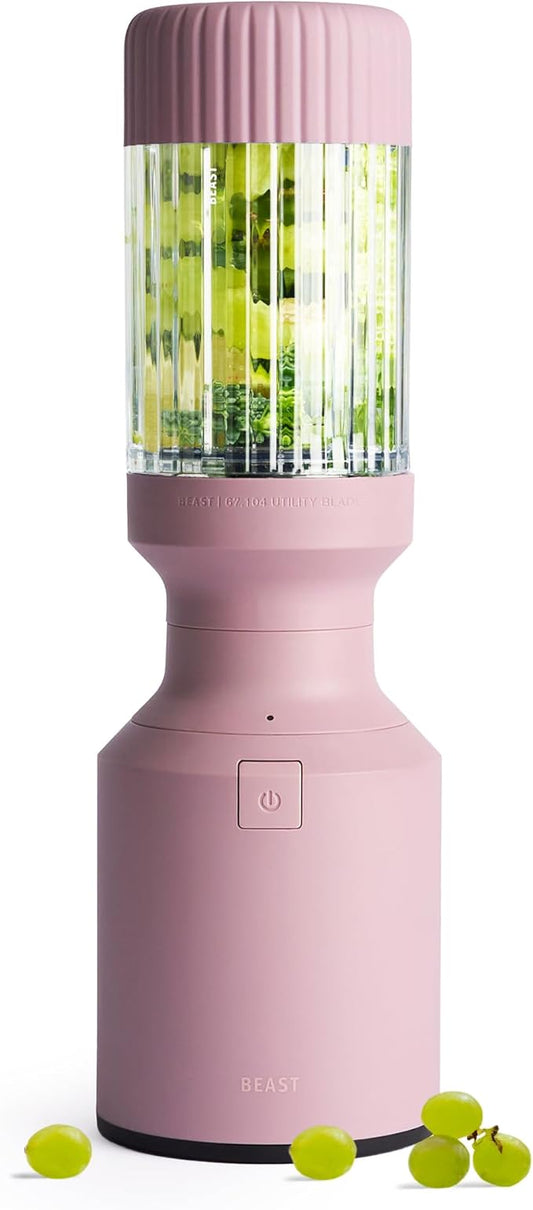 Beast Mighty 850 | Premium Compact Personal Blender | Smoothies, Shakes, Dressings, Sauces, Desserts, Dips | Blends Ice and Frozen Fruit | Includes Extra Lids and Straws | 850W (Lilac)
