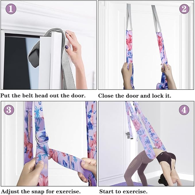 TOCO FREIDO Waist Back Leg Stretch Strap/Yoga Fitness Band, Leg Stretching Assist Trainer, Yoga Stretcher, Back Bend Split Inversion Strap for Fitness, Dance, Ballet, Gymnastics