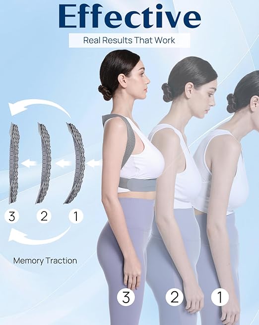 OFIR Revolutionary Upper Back Brace Posture Corrector for Women & Men, Effective Back Straightener Posture Corrector for Men, Adjustable Upper Support Shoulder Neck and Spine for Scoliosis, Hunchback