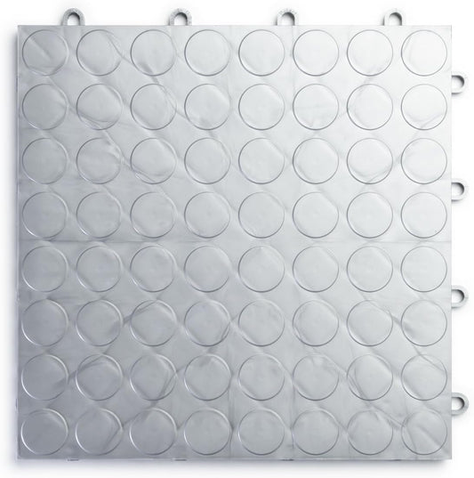 Big Floors RaceDeck CircleTrac, Interlocking Non-Slip Garage Flooring Tile, Durable, Modular, Heavy-Duty Copolymer, Easy Install (Alloy, 24 Pack of 12 x 12" Tiles)