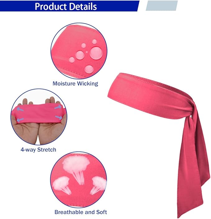 Sport Tie Headbands Tennis Head Tie for Men Women Sports Fans Ninja Soccer Basketball Teams Head Ties Halloween