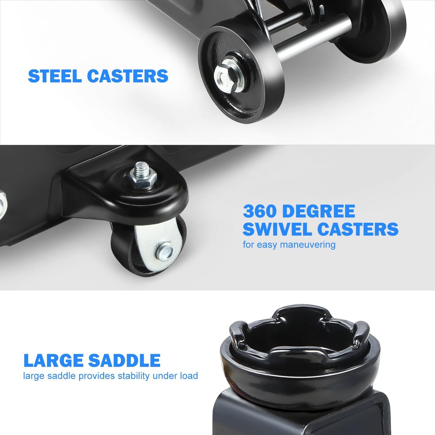 DNA MOTORING Low Profile Hydraulic Trolley Service/Floor Jack, 2 Ton (4000 lbs) Capacity, Lifting Range 5.1"-13", Blue, TOOLS-00474