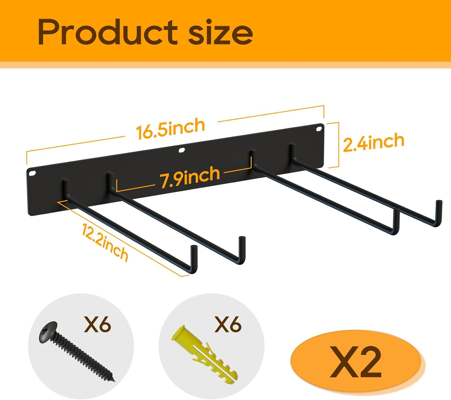 2-Pack Folding Chair Storage Rack – Heavy-Duty Wall Mount Hanger for Garage, Yard, Lawn Chairs – Solid Metal, Holds 240 lbs – Space-Saving Organizer for Camping & Beach Chairs