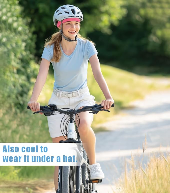 Sport Sweatbands for Men and Womem, 4 Pack, Double-Layer Workout Headbands, Sweat Wicking Hairbands for Fitness Running Football