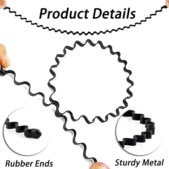Metal Hair Band, Unisex Black Headbands, Wavy Stylish Design Metal Hair Ties for Men, Adjustable Headband for Women Outdoor Sports and Daily Wear. (3 Pcs)