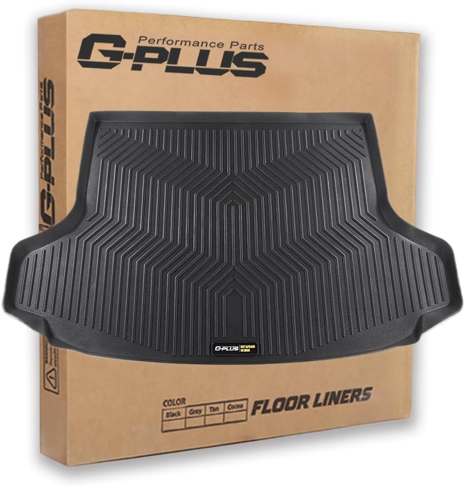 G-PLUS Rear Trunk Mat Compatible with Honda HRV 2023 2024 2025 TPE All Weather Full Cover Protection 1 Piece Black Cargo Mats Floor Mats