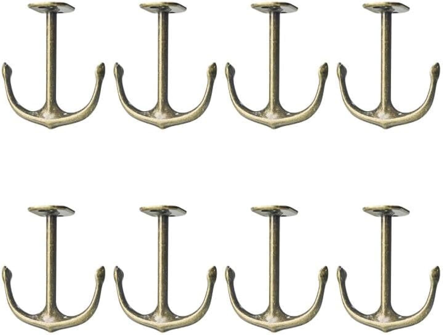 Anchor Two Prong Ceiling Hook for Closet Top Bathroom Kitchen Cabinet Garage Pack of 8 (Bronze)