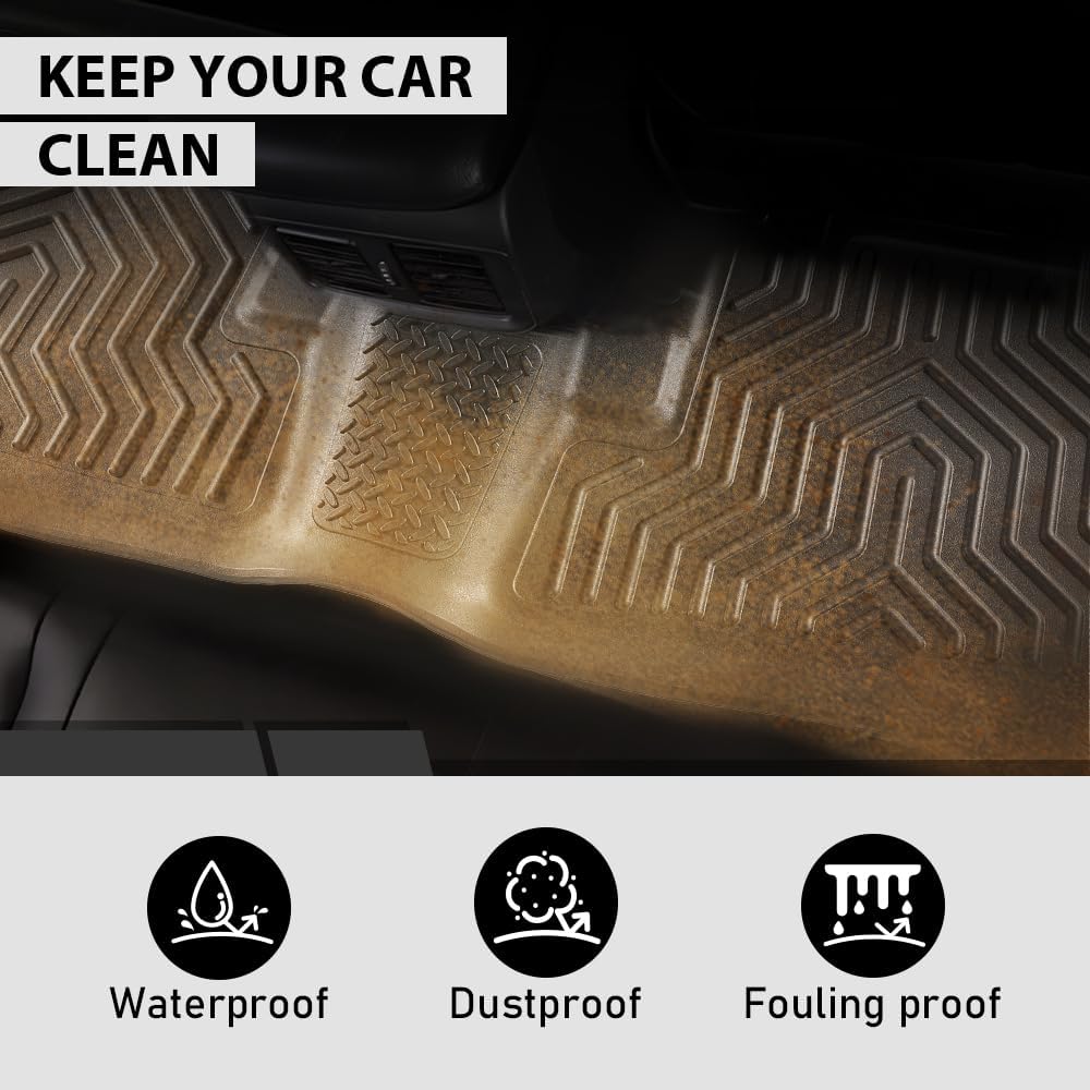 G-PLUS Floor Mats Compatible with Ford C-Max 2013-2018/Fits Ford Escape 2013-2019 TPE All Weather Full Cover Protection 3 Piece Black