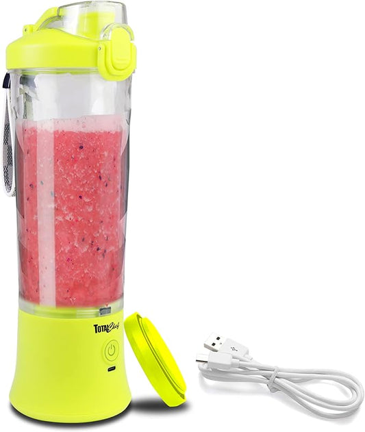 Total Chef Portable Blender - USB Rechargeable Personal Smoothie Mixer, Protein Shake Maker, Cordless Travel Mini Licuadora, Blend Frozen Fruit, Drink Milkshake On The Go, 20 OZ, Neon Green