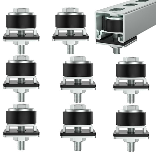 SKTREX Anti-Skid designTrolley Roller Wheels Limit Trolley Assembly Positioning for Unistrut Strut Channel with 1-5/8" Wide and All 1-5/8" or Taller Strut Channel Pack of 8