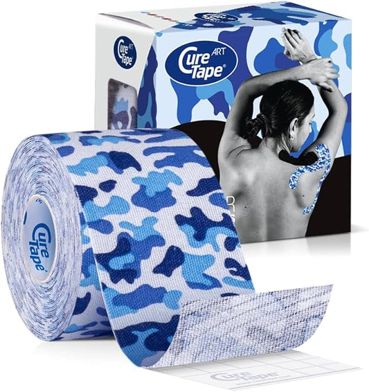 CureTape Art Kinesiology Tape | 1 Roll 5cm x 5m | Waterproof | Latex-Free Medical Kinesiology Tape | KinesioTape for Sports & Fitness | Kinesiology Recovery Tape for Extreme Sports