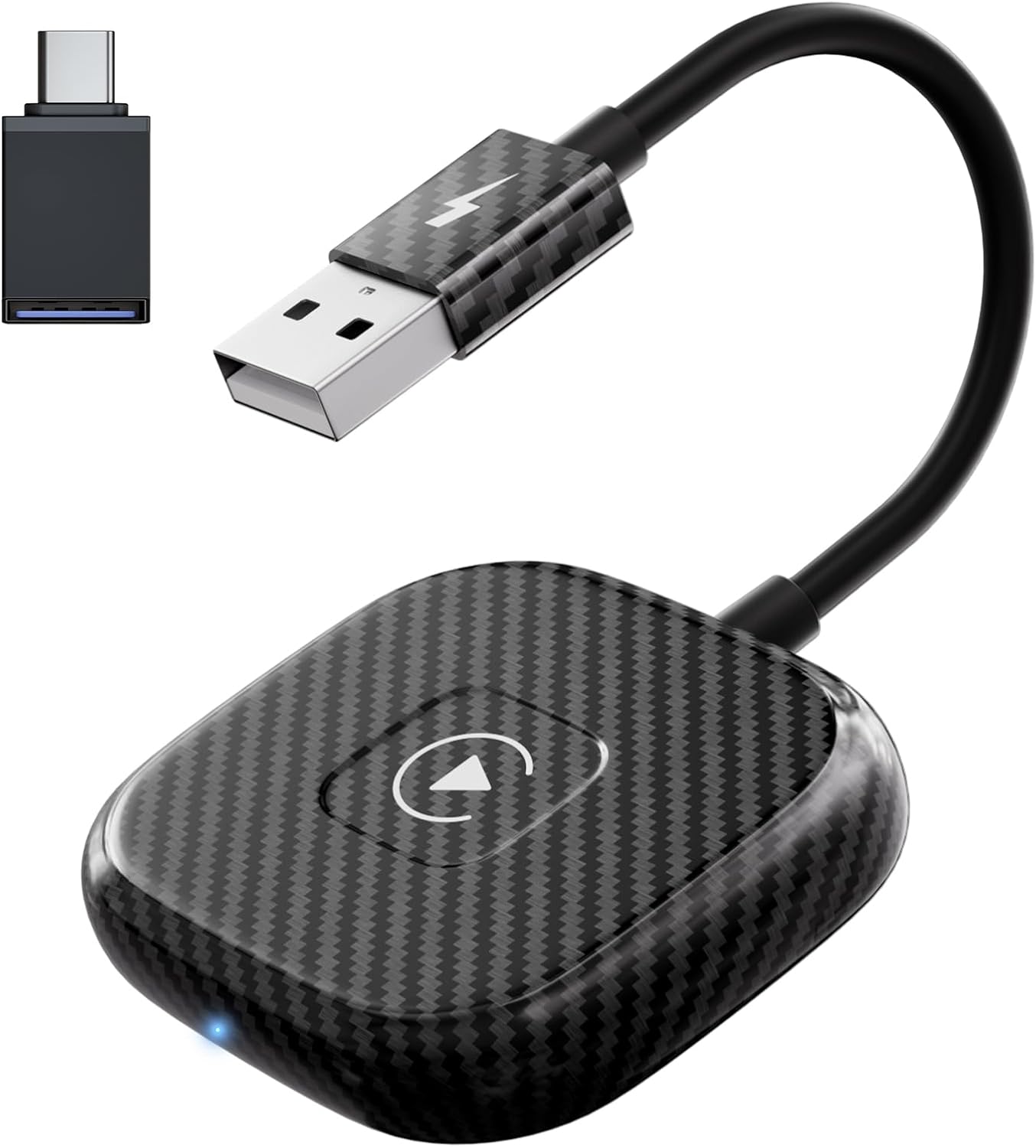 Wireless CarPlay Adapter for Apple iPhone，Wireless Carplay USB Dongle Converter Wired Carplay to Wireless, Support Online Update Plug and Play,Fit for Cars Built-in Wired CarPlay (Carbon)