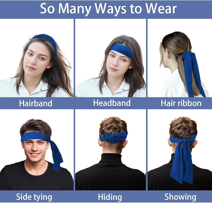 Sport Tie Headbands Tennis Head Tie for Men Women Sports Fans Ninja Soccer Basketball Teams Head Ties Halloween