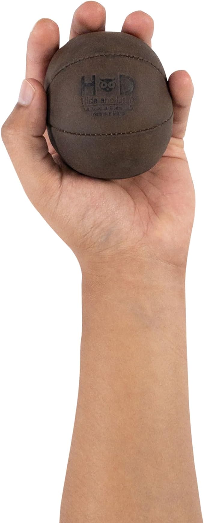 Hide & Drink, Stress Ball, Relieve Fidgeting and Anxiety, Exercise Hand, Squishy Tension Accessory, Great for the Office, Classic Style, Full Grain Leather, Handmade, Bourbon Brown