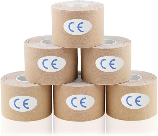 AUPCON Kinesiology Tape Elastic Kinesiology Therapeutic Athletic Tape Hypoallergenic Breathable Cotton Sports Muscle Tape Therapy Recovery Support for Knee Shoulder Ankle Elbow Shin Neck Splints