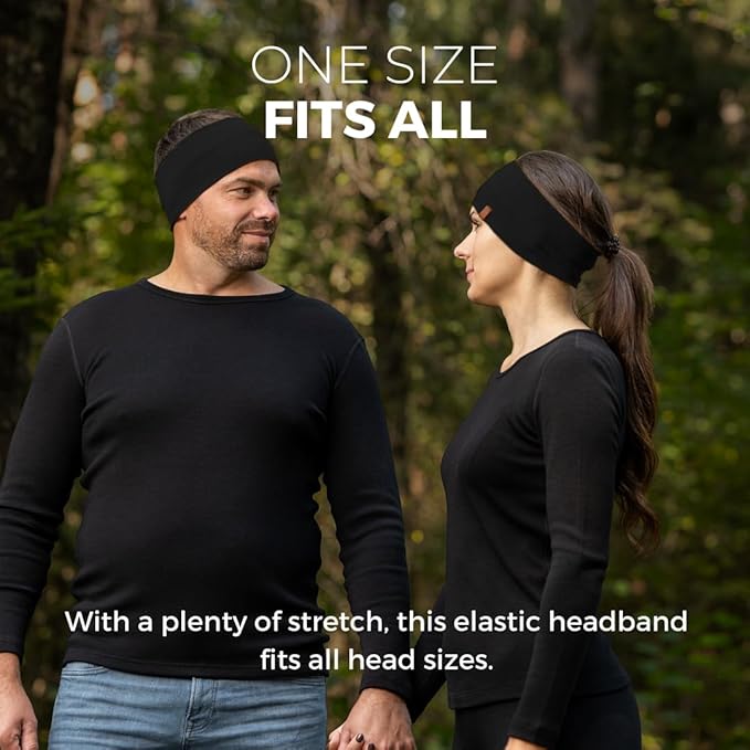 menique Dry Wide Sports Headbands for Women 100% Merino Wool Workout Accessories Wide Yoga Bandana or Scarf Multifunctional Breathable Sweatbands for Running, Cycling, Football, Fitness