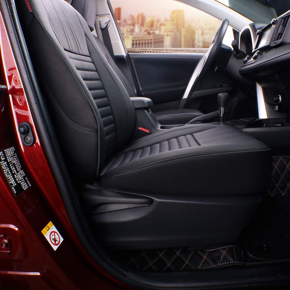 EKR Accord Car Seat Covers for Cars Honda Accord EX,EX-L,Sport,Sport SE,Touring 2017,Rear Row W/Split,Car Seat Covers Full Set,Leather Seat Covers Front Seats & Back-Leather(Black)