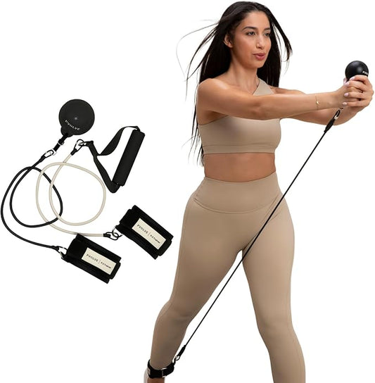 Pvolve P.3 Trainer- Home Gym Fitness Equipment Resistance Band with Ankle Strap and Weight System